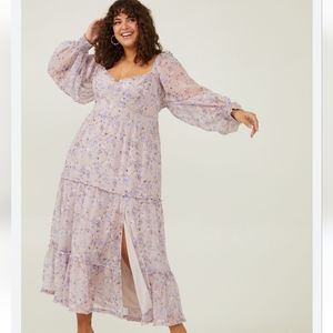 ARULA Lavender Floral Maxi Dress